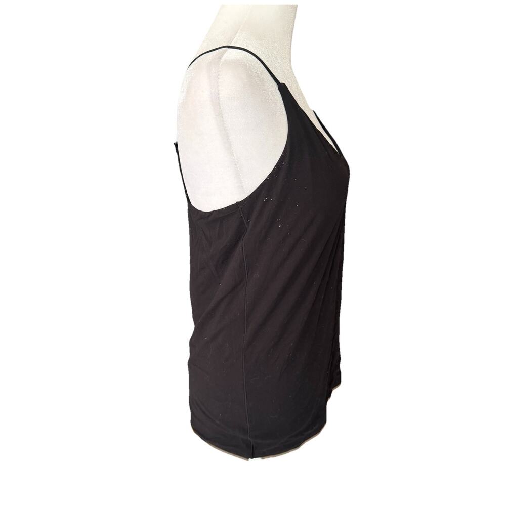 WHBM Womens Large Cami Vneck Tank Top Spaghetti Strap Black Solid Forme - Picture 4 of 7